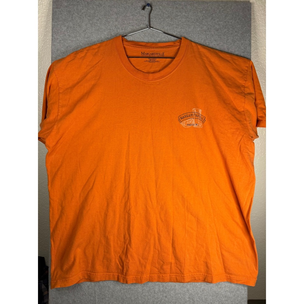 Margaritaville Mens Orange Cotton Short Sleeve Crewneck T-Shirt Size XL